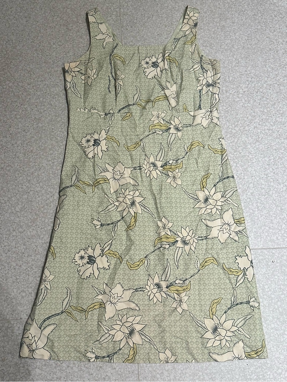 Vintage Tommy Bahama Green Floral Dress Size 6 Silk